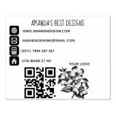 Qr code logo fundamentele info pictogrammen rubber rubberstempel (Afrduk)