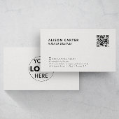 QR-code | LOGO | Gebroken wit | Modern ontwerp Visitekaartje
