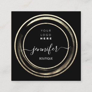 QR-code Logo Glitter Gold Blac Shop Boutique Vierkante Visitekaartje