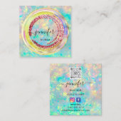 QR-code Logo Glitter Gold Drivers Holograaf kleuri Vierkante Visitekaartje (Voorkant / Achterkant)