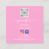 QR Code Logo Glitter Gold Drivers Holograaf Pastel Vierkante Visitekaartje (Achterkant)