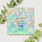 QR-code Logo Glitter Gold Drivers Roze Vierkante Visitekaartje
