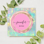 QR-code Logo Glitter Gold Drivers Roze Vierkante Visitekaartje