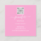 QR-code Logo Glitter Gold Lijst Holografen Roze Vierkante Visitekaartje (Achterkant)