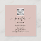 QR Code Logo Glitter Gold Roos Eyelash Huid Vierkante Visitekaartje (Achterkant)