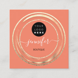 QR Code Logo Glitter Gold Roos Winkel Boutique Cor Vierkante Visitekaartje