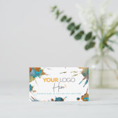 QR Code Logo Gold Turquoise Waterverf Splatter Visitekaartje (Staand voorkant)