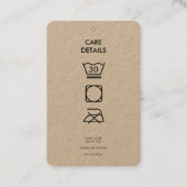 QR Code Logo Hang Label Kleding Zeggen Details (Achterkant)