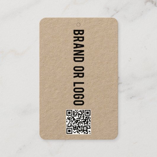 QR Code Logo Hang Label Kleding Zeggen Details (Voorkant)