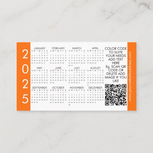 QR Code Logo Kalender Contact Merk Kleur Bedrijf Visitekaartje (Achterkant)