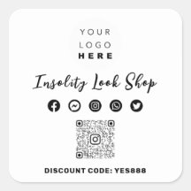 QR CODE Logo Kortingscode zwart wit