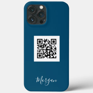 QR-code, Logo kunst of foto, Script Name Ocean Blu Case-Mate iPhone Case