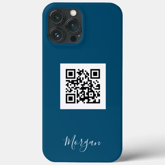 QR-code, Logo kunst of foto, Script Name Ocean Blu Case-Mate iPhone Case (Achterkant)