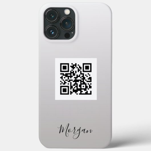 QR-code, logo, kunst of foto zwart schrift verloop Case-Mate iPhone Case (Achterkant)