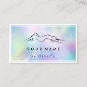 QR-CODE Logo-lichaam massage blauw omhuld Bu Visitekaartje (Voorkant)