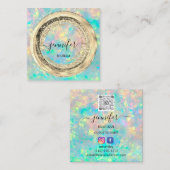 QR Code Logo Lijst Glitter Gold Drivers Holograaf Vierkante Visitekaartje (Voorkant / Achterkant)