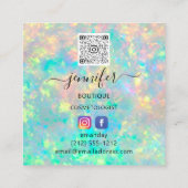 QR Code Logo Lijst Glitter Gold Drivers Holograaf Vierkante Visitekaartje (Achterkant)