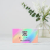 QR-code Logo Makeup Artiest Hair Nails Roze Visitekaartje (Staand voorkant)