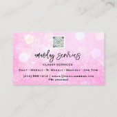 QR-code Logo Makeup Artiest Winkel Roze Glitter Visitekaartje (Achterkant)