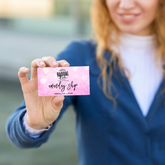 QR-code Logo Makeup Artiest Winkel Roze Glitter Visitekaartje