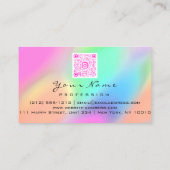 QR Code Logo Makeup Artist Hair Nails Holographic Visitekaartje (Achterkant)