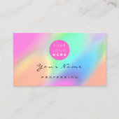 QR Code Logo Makeup Artist Hair Nails Holographic Visitekaartje (Voorkant)