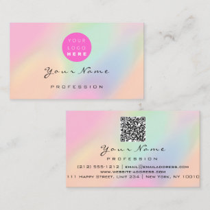 QR-code Logo Makeup Artist Hair Nails Pastel Ombre Visitekaartje