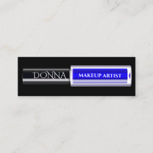 QR-code Logo Makeup Blue lipstick Cosmetica Mini Visitekaartje