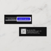 QR-code Logo Makeup Blue lipstick Cosmetica Mini Visitekaartje (Voorkant / Achterkant)