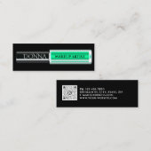 QR Code Logo Makeup Green Lipstick Cosmetica Mini Visitekaartje (Voorkant / Achterkant)