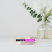 QR-code Logo Makeup Lipstick Pink Mini Visitekaartje (Staand voorkant)