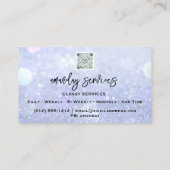 QR Code Logo Makeup Nails Silver Blue Visitekaartje (Achterkant)