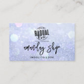 QR Code Logo Makeup Nails Silver Blue Visitekaartje (Voorkant)