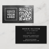 QR Code Logo Metallic look Professional Modern Visitekaartje (Voorkant / Achterkant)