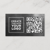 QR Code Logo Metallic look Professional Modern Visitekaartje (Voorkant)