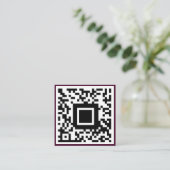 QR Code Logo Minimalistisch Bourgondië Vierkante Visitekaartje (Staand voorkant)