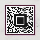 QR Code Logo Minimalistisch Bourgondië Vierkante Visitekaartje (Voorkant)