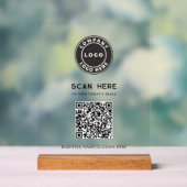 QR Code Logo Modern Contactloos Bedrijf Acryl Bord (Neutraal)