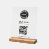 QR Code Logo Modern Contactloos Bedrijf Acryl Bord (Hoek)