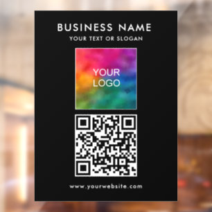 QR-code logo modern eenvoudig sjabloon verticaal Raamsticker
