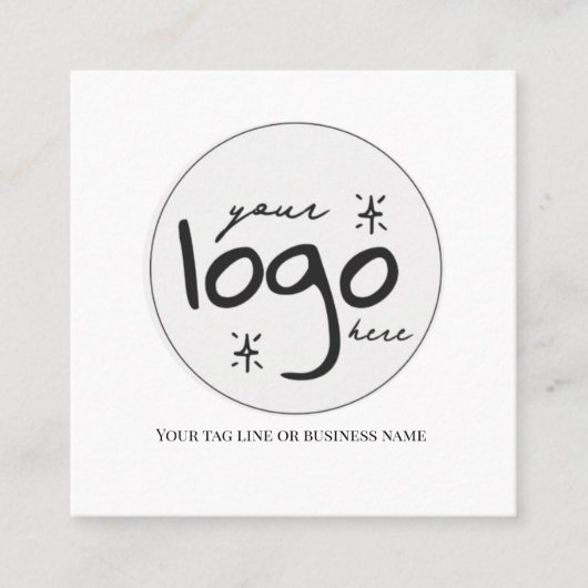 QR Code Logo Modern Eenvoudig Wit Vierkante Visitekaartje (Voorkant)