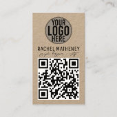 QR Code Logo Modern Kraft Simple Professional Visitekaartje (Voorkant)