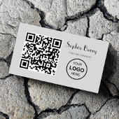 QR Code Logo Modern Minimaal Grijs Visitekaartje