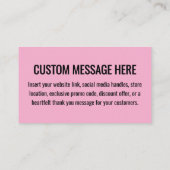 QR-code logo modern roze geel zakelijk Visitekaartje (Achterkant)