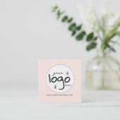 QR Code Logo Modern Simple Blush Vierkante Visitekaartje (Staand voorkant)
