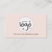QR Code Logo Modern Simple Blush Visitekaartje (Voorkant)