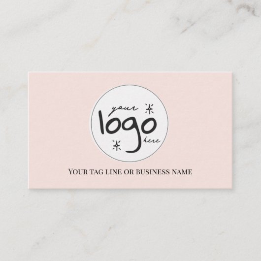 QR Code Logo Modern Simple Blush Visitekaartje (Voorkant)