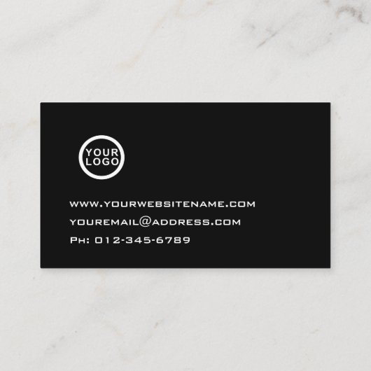 QR-code | Logo Modern Zwart Wit Visitekaartje (Achterkant)