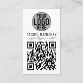 QR-code Logo Moderne, eenvoudige, witte Profession Visitekaartje (Voorkant)