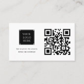 QR Code Logo Moderne minimale Professionele zaken Visitekaartje (Voorkant)